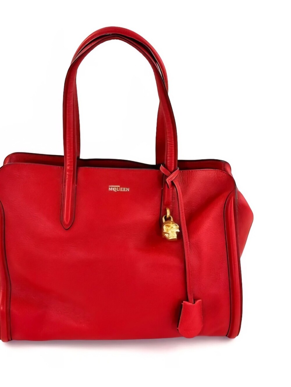Alexander McQueen Large Skull Padlock Red Leather Satchel. excellent condition - Picture 7 of 16